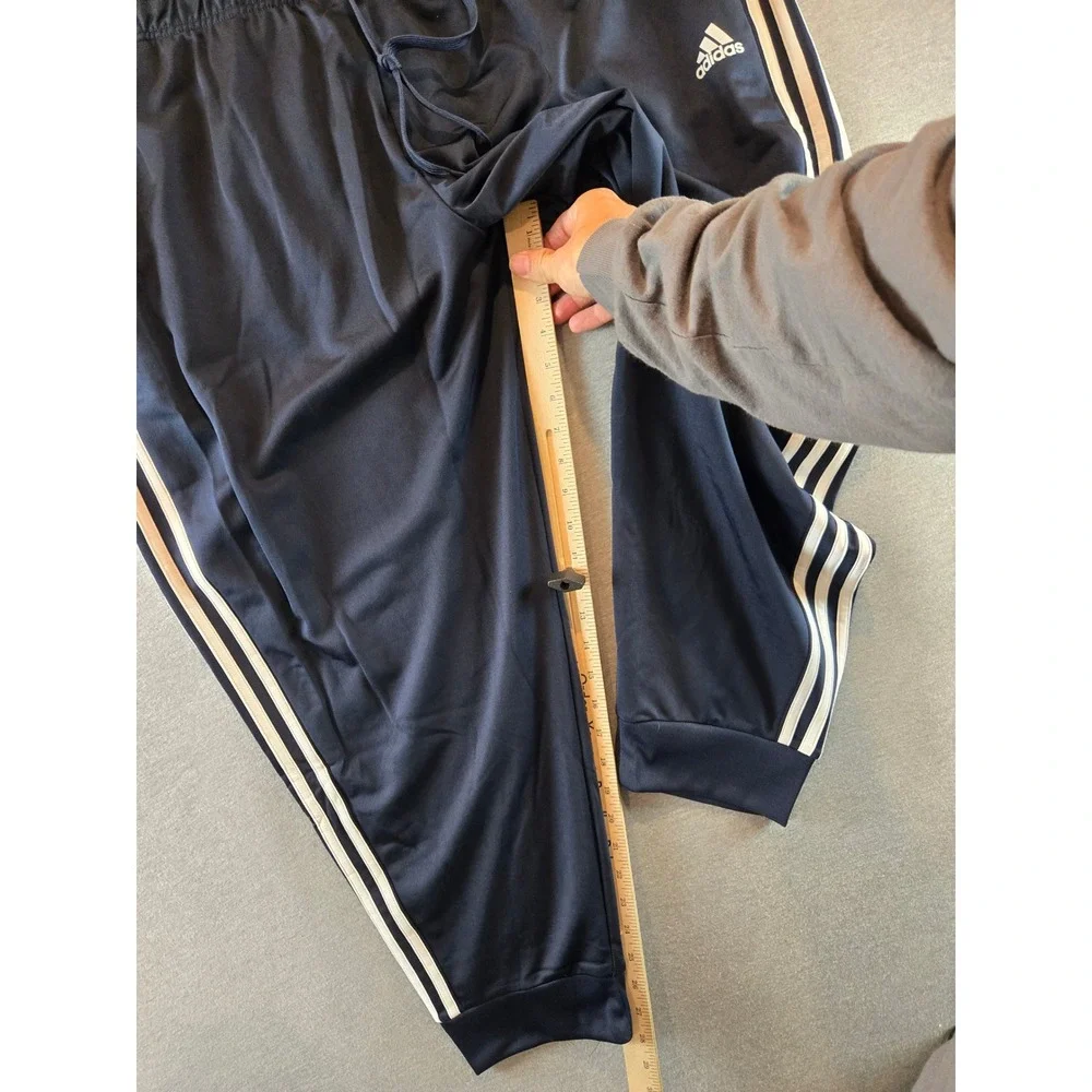 Adidas Track Pants Mens 4X Navy Blue 3-Stripes Slim Fit Tricot Athletic NWT
